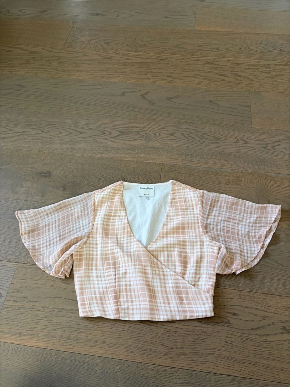 Privacy Please Zorn Wrap Top with Flutter Sleeves XS